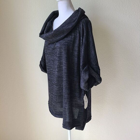 Altard State Cowl Neck Oversized Top Small Boxy Black Boho Raw Seams NEW - Picture 5 of 9